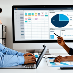 Project Management Platform**

"A diverse team of public servants collaborating on a project using a digital project management platform (e.g., Asana or Trello), fully clothed, appropriate attire, safe for work. The platform displays task assignments, deadlines, and progress charts in a modern office setting. Perfect anatomy, correct proportions, natural pose, professional digital art, high resolution."

**