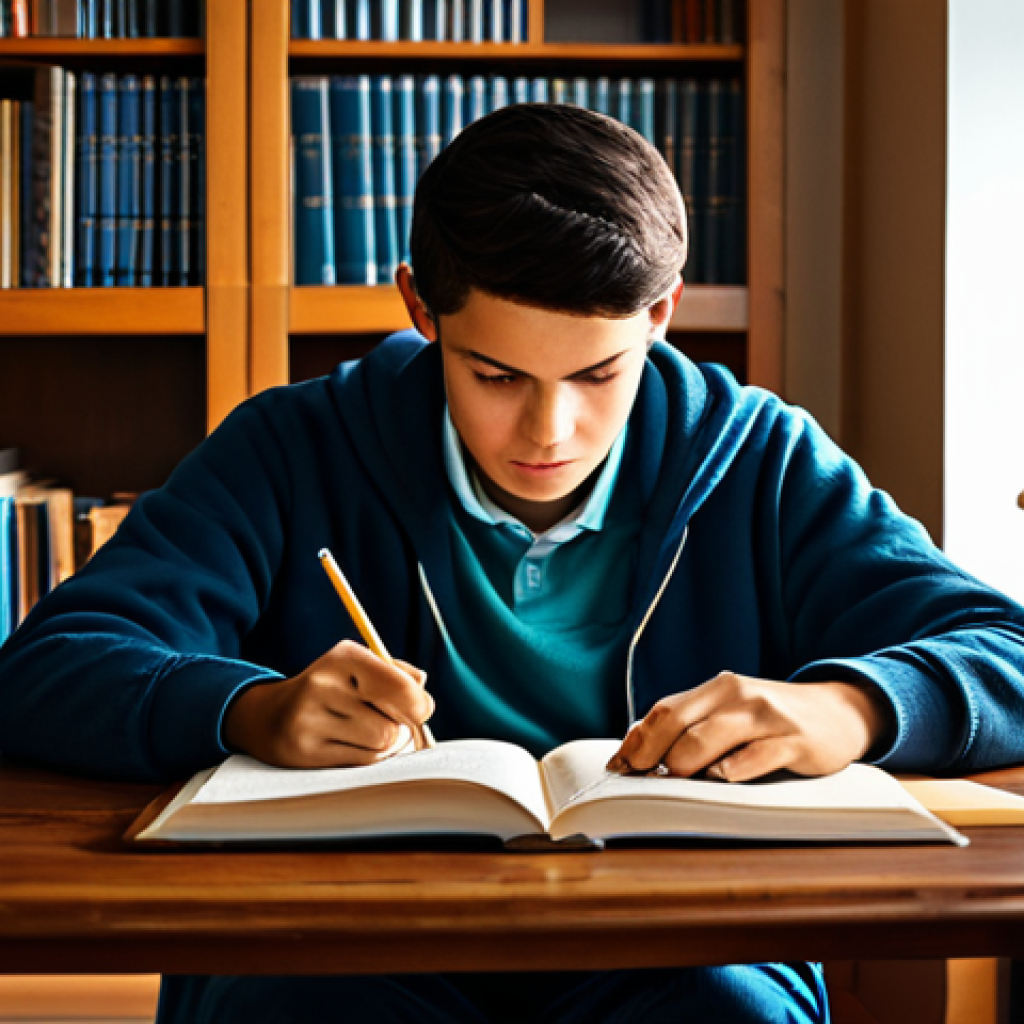 공무원 시험 최종 합격 후기 - Determined Study Session**
A student fully clothed in comfortable, modest clothing, sits at a desk ...