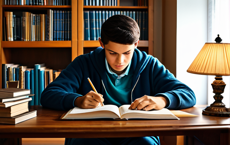 공무원 시험 최종 합격 후기 - Determined Study Session**
A student fully clothed in comfortable, modest clothing, sits at a desk ...