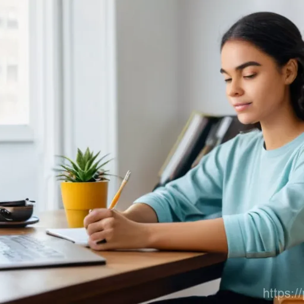 공무원 시험 준비자들을 위한 시간 관리 노하우 - **Prompt:** A focused young Brazilian woman in her mid-20s, wearing comfortable, modest study attire...