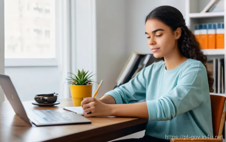 공무원 시험 준비자들을 위한 시간 관리 노하우 - **Prompt:** A focused young Brazilian woman in her mid-20s, wearing comfortable, modest study attire...