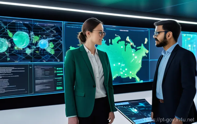 공무원 조직 내 협력 사례와 성공 요인 - **Prompt:** A vibrant, high-angle wide shot of a diverse group of public servants (men and women of ...