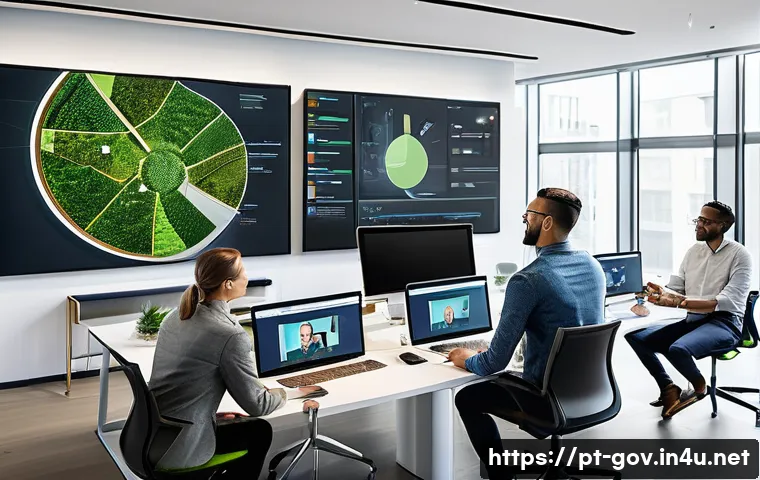 공무원 생활에서 얻는 자기계발 기회 - **Prompt:** A dynamic, brightly lit image of a diverse group of modern public servants, men and wome...