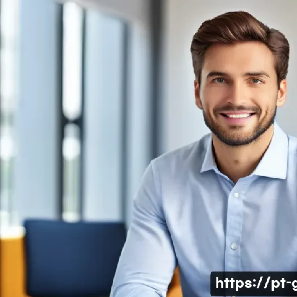 공무원 면접 발표 준비 팁 - A professional young adult male speaker in business casual attire sitting upright with relaxed shoul...