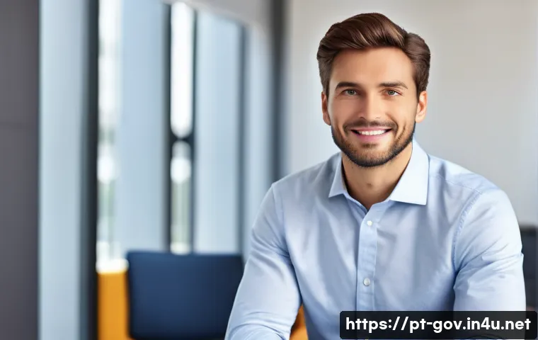 공무원 면접 발표 준비 팁 - A professional young adult male speaker in business casual attire sitting upright with relaxed shoul...