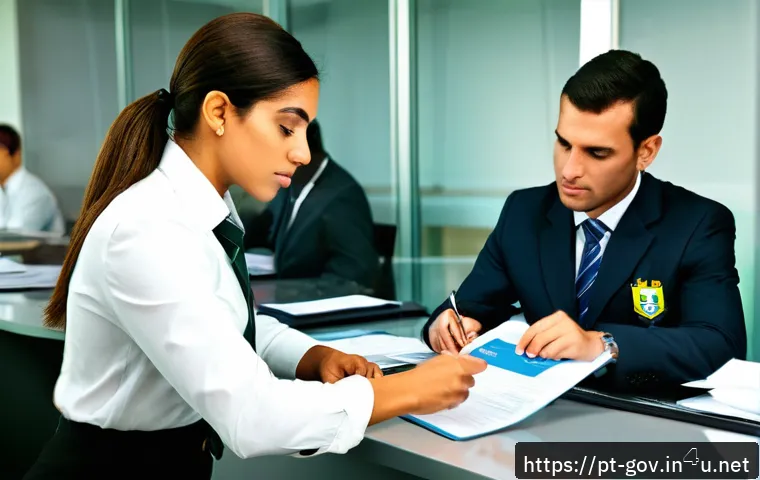 공무원 시험과 직무 선택 시 주의할 점 - A modern Brazilian public service office environment showing diverse professionals engaged in their ...