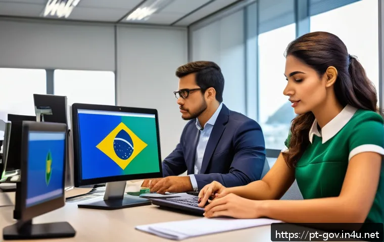 공무원 시험과 직무의 실제 연관성 분석 - A modern public administration office scene in Brazil, showing diverse civil servants in professiona...