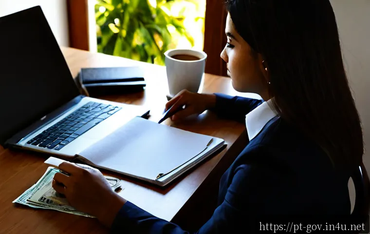 Home 17 공무원 시험 자기소개서 잘 쓰는 법 - Photorealistic Portuguese-speaking civil service exam candidate in a neat home office, thoughtfully ...